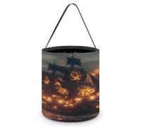 Pirates-Ship Halloween Candy Tote Tricking Or Treating Bag Pumpkin Easter Eggs Bucket Best Party Gifts