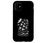 Pirates Ship Open Water Caribbean Clouds Scene - Version 1C Case for iPhone 11