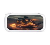 Pirates-Ship Storage Bag Compatible with Switch Portable Carrying Case Protector Bags with 15 Games Accessories
