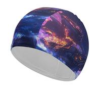 Pirates-ship Thunder Ocean Large Swimming Cap Unisex Waterproof Bathing Caps Elastic Swim Hat for Women Men