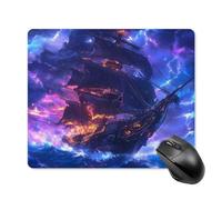 Pirates-ship Thunder Ocean Non-Slip Square Mouse Pad Rubber Base