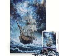 Pirates through The Storm 1000 Piece Jigsaw Puzzles for Teenagers Jigsaw Wise Think Toy Relax Time Clear Cut Festival Gift (38x52cm)