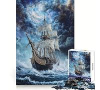Pirates through The Storm 1000 Pieces Jigsaws Adults Puzzles Think Smart Toy Home Activity Smooth Cut Xmas Surprise (38x26cm)