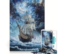 Pirates through The Storm 1000 Pieces Jigsaws Adults Puzzles Think Smart Toy Home Activity Smooth Cut Xmas Surprise (38x26cm)