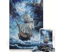Pirates through The Storm Jigsaw Puzzles for Adults1000 Pieces Mind Skill Toy Quiet Hobby Design Assembly (50x75cm)