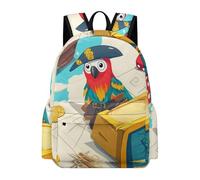 Pirateses Treasure Casual Travel Backpack for Men Women 16.5 Inch Oxford Cloth Lightweight Basic Daypack