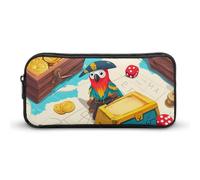 Pirateses Treasure Cute Pencil Case Large Capacity Portable Zippered Pen Pouch Bag for Office Unisex