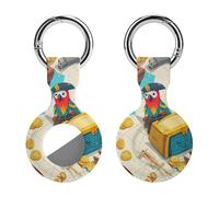 Pirateses Treasure Trendy GPS Cases Holder with Key Chain Ring Portable Protective Covers Compatible with Airtag