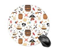 PiratesThemed Items Ship Bird Round Mouse Pad for Office Home