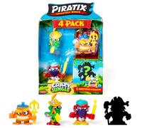PIRATIX, ADVENTURE WORLD Crazy Jungle Series - 4 pack Includes 4 Piratix: 1 'Neon effect', 1 surprise, and 4 ‘neon’ accessories, Pack 6 out of 6