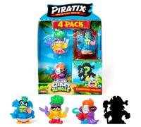 PIRATIX, ADVENTURE WORLD Crazy Jungle Series - 4 pack Includes 4 Piratix: 1 'Neon effect', 1 surprise, and 4 ‘neon’ accessories, Pack 1 out of 6