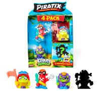 PIRATIX ADVENTURE WORLD Crazy Jungle Series - 4 pack Includes 4 Piratix: 1 'Neon effect', 1 surprise, and 4 ‘neon’ accessories, Pack 3 out of 6
