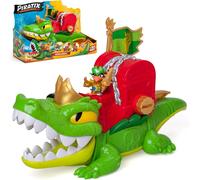 PIRATIX King Croc - Articulated crocodile that captures Piratix and carries a treasure chest. Contains 1 crocodile, 3 treasure coins, 1 exclusive Piratix and 1 accessory, Green