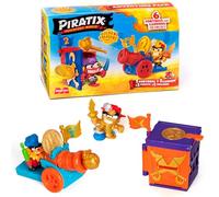PIRATIX, Golden Treasure Adventure Pack Series. Each Box Has Surprise Fortry, 2 Flags, Cannon, Projectile, 2 Piratix Surprise, 2 Accessories and Exclusive Treasure