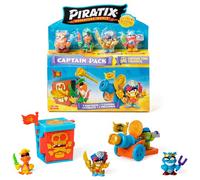 PIRATIX Golden Treasure Series -Captain Pack Tina Thunder.Includes 4 Piratix;1 golden captain and 1 surprise piratix,4 accessories,1 fortress,1 cannon,2 exclusive treasures and 2 flags.Pack 3 out of 6