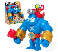 PIRATIX Gorilla Bros: Smash Jack - Articulated gorilla that attacks with its fists vertically and with a cannon, Includes 1 gorilla, 1 Piratix, 1 treasure and 1 projectile, Blue