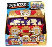 PIRATIX, ADVENTURE WORLD Monster Treasure - Treasure chest with a monster hidden inside, includes 1 chest, 3 Piratix, 1 treasure and 3 accessories