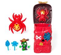 PIRATIX Secret Skull Cave - Secret Cave of Shark Island. Contains 1 Skull Cave, 1 exclusive Piratix, 2 ‘crystal’ accessories (1 weapon and 1 sceptre), 1 spider and 1 exclusive treasure.