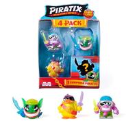 PIRATIX Shark Treasure Series- 4 Pack. Includes 4 Piratix (1 “crystal” and 1 surprise) and 4 “crystal” accessories. Pack 3 out of 6, White,
