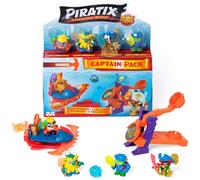 PIRATIX Shark Treasure Series -Captain Pack Gondolino.Includes 4 Piratix (1 golden captain),4 “crystal” accessories, Sea Speeder,Catapult, 2 flags and 2 treasures with crystal effect. Pack 6/6