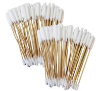 Pirbright Pet Company Extra Large 15cm Pet Dog Cotton Bud Ear Cleaner Long Bamboo Cotton Buds For Cleaning Animals Ears (100 Pack Double End Ear Buds)