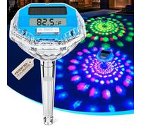 Pircaath Upgrade Digital Pool Thermometer, Solar Powered with Light Show, Large LCD Screen, IP68 Waterproof, Accurate & Easy to Read, Hot Tub & Spa Thermometer