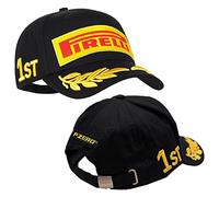 Pirelli Unisex Adult Podium 1st Place Champion Cap Black Adjustable Strapback Hat, Black, One Size