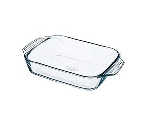 PIREX Optimum Glass Rectangular Roaster High Resistance Easy Grip, Multicolor, 39x25 cm (Pack of 1)