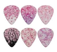 Pirexcny Cherry Blossoms Guitar Picks 6-Pack Classical Triangle Heavy Guitar Plectrums for Bass and Acoustic Guitars Designed for Bass Electric, Acoustic Guitar Bass Ukulele