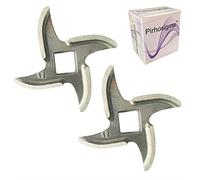 Pirhosigma 2 PCS Size #12 Chef Meat Grinder Stainless Steel Cutter Knife Blade for Electric or Manual Metal