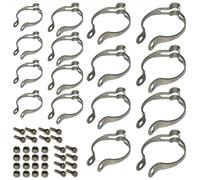 Pirhosigma 4 Sets of Each 25.4/28.6/31.8/34.9mm Metal Ring Firmly to Frame Bike Shift Cable Cable Guide Brake Cable Derailleur Cable Base Guide Clip Fitting Line Tube Housing Durable (Total 16 Sets)