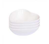 Pirhosigma 4 x Heart Shaped Porcelain Soy Sauce Dish Ceramic Dip Dipping Bowls White for Dinner Baking BBQ and Cooking