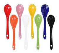 Pirhosigma 8 Color Porcelain Egg Spoons Ceramic Spoons 5 inch Coffee Dessert Yogurt Tea Milky Tea
