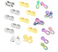 Pirhosigma Bike Chain Connectors Master Link 6 Sizes 3 Colors Set of 16 Kinds Missing Link Quick Link Repair Parts Gold Silver Colorful Single Speed + 6/7/8/9/10/11/12 Speed