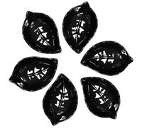 Pirhosigma Black Snack Porcelain Dish Bowls Ceramic Leaf Shaped Sugar Fruit Mixing Candy Servers Soy Sauce Dip Dipping Bowls 2.01 oz for Dinner Baking BBQ and Cooking