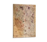 Piri Reis Map, Ottoman Empire Map, Vintage Map, Large Wall Map, Antique World Map, Old Map Print, Black Canvas Wall Art Decor Cool Poster Canvas Wall