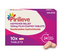 Pirilieve Hayfever Relief 120mg Fexofenadine Hydrochloride 10 Tablets