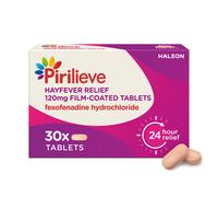 Pirilieve Hayfever Relief 120mg Fexofenadine Hydrochloride 30 Tablets 30 Tablets