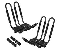 PIRIPARA Kayak Roof Rack 2 Pairs J-Bar Carrier Holder for Canoe, SUV, Cars, Truck, Surf Ski, Car Top Mount Racks for Trip, Set of 4