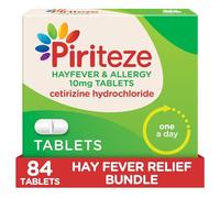 Piriteze Hayfever & Allergy Antihistamine Tablets (12x7 Pack), Allergy Relief, Cetirizine, 84 Tablets