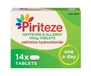 Piriteze Hayfever & Allergy Antihistamine Tablets, Allergy Relief, Cetirizine, 14s