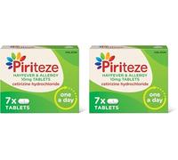 Piriteze Hayfever & Allergy Antihistamine Tablets, Allergy Relief, Cetirizine, 7s (Pack of 2)