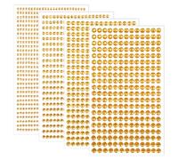 Piriuuo 1792 Pcs Yellow Rhinestone Stickers, 3/4/5/6 mm Gold Face Gems Hair Gems Self-Adhesive Gem Stickers Round Jewel Sticker Festival Crystals Pearls for DIY Craft Face Eyes Nail Hair Makeup