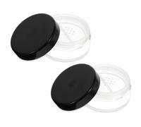 Piriuuo 2 Pcs 10ml/0.34oz Travel Powder Container, Plastic Loose Powder Jar Reusable Refillable Powders Compact No Leak Empty Powders Compact Makeup Containers with Elasticated Net Sifter