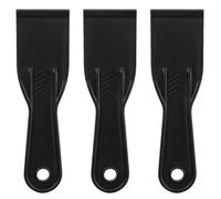 Piriuuo 3 Pcs Plastic Putty Knife, 2 Inch Plastic Scrapers Flexible Resin Scraper Plastic Spreader Spackle Tool for 3D Printing Resin Removal Spackling Patching Decal (Black)