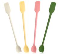 Piriuuo 4 Pcs Small Spatula, Mini Silicone Spatula Silicone Jar Scraper Double-Headed Small Rubber Spatulas Flexible Makeup Spatulas Multifunctional Silicones Scraper for Kitchen, Cosmetics & Jars