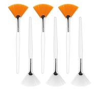 Piriuuo 6 Pcs Fan Brushes Esthetician Soft Face Mask Brush Facial Brush Flat Head Fan Brush Face Mask Brush Applicator Mask Brushes for Facials Mud Cream Peel Mask Makeup Women Girls