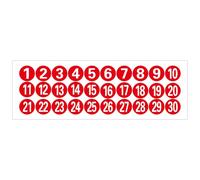Piriuuo Circle Vinyl Number Stickers 1-30, 1 Inch Consecutive Number Labels Stickers Self-Adhesive Stickers Anti-Fading Waterproof Label Decals for Inventory, Storage, Home and Office Organizing(Red)