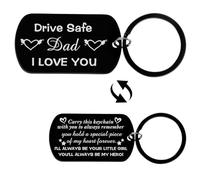 Piriuuo Dad Gifts from Daughter Son, Drive Safe Keychain Birthday Gift for Dad Father's Day Gifts Remember I Love You Dad Valentines Gifts Keychain (Black)