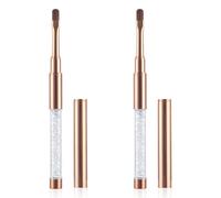 Piriuuo Pack of 2 Gel Brushes for Nails, Nail Brush with Lid, Gel Brush, Nail Design Brush, Nail Brush, Nail Accessories, UV Rhinestone Handle, Gel Nail Art Brush, Painting Brush Tool for Women